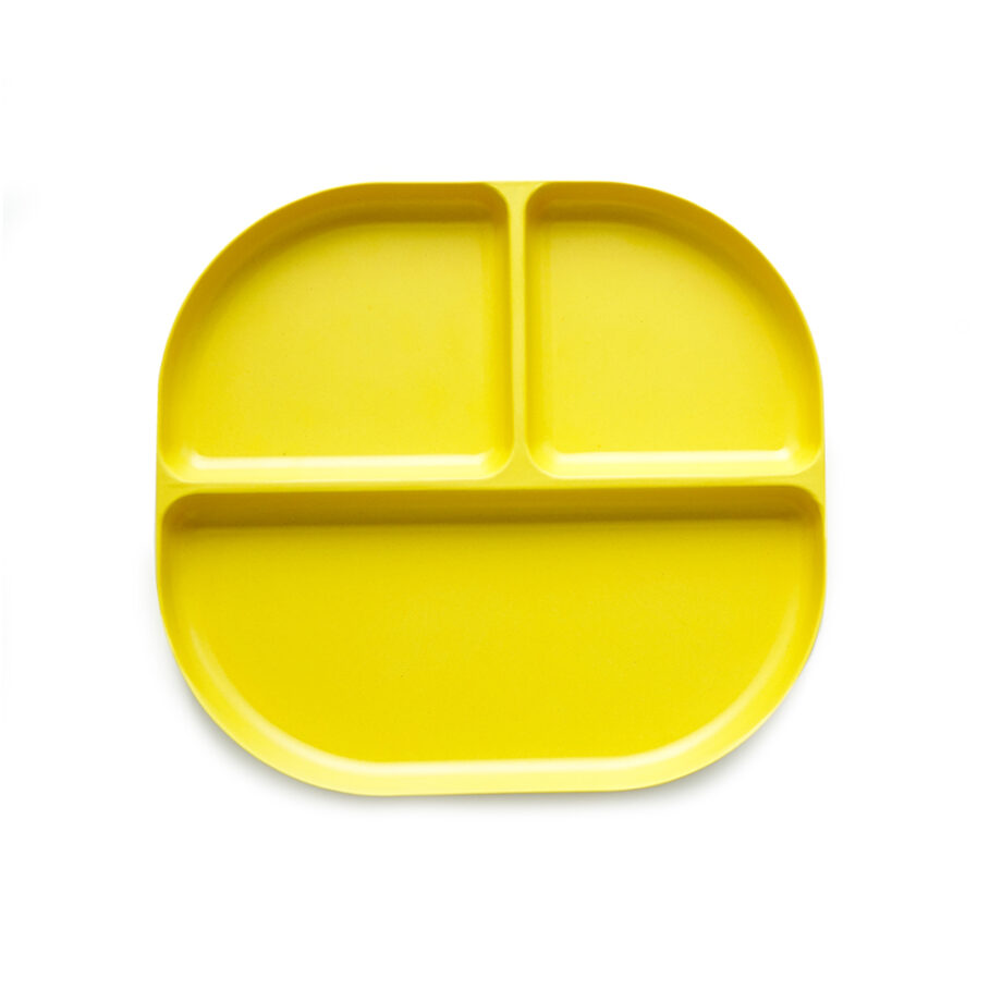Ekobo bamboo δίσκος φαγητού με χωρίσματα κίτρινο 1 - Αξεσουάρ Κουζίνας - creamsndreams.gr
