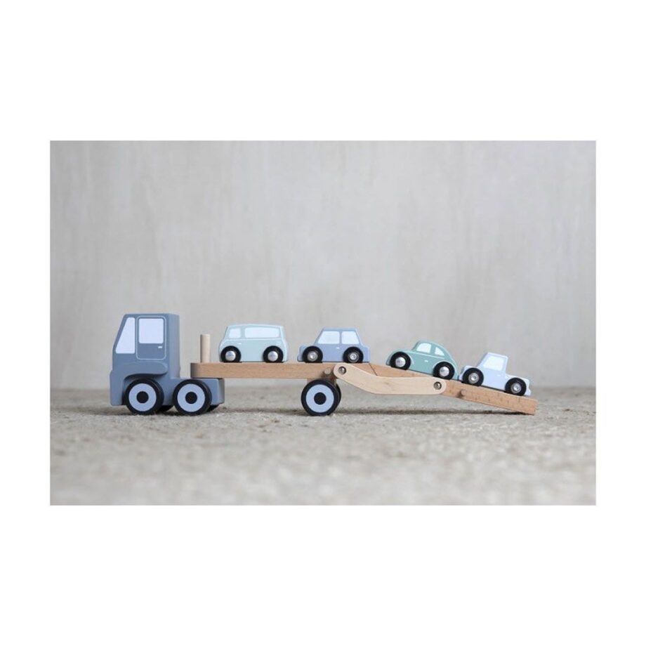 little dutch Ξύλινο φορτηγό με αυτοκινητάκια 3 - Παιχνίδια - Ξύλινα - creamsndreams.gr